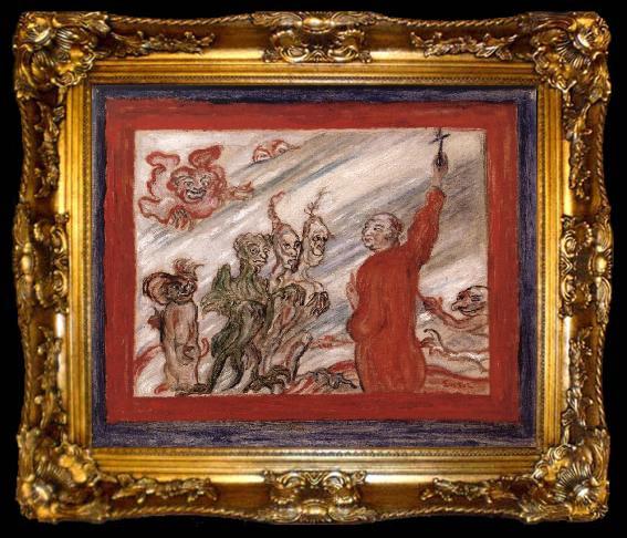 framed  James Ensor Devils Tormenting a Monk, ta009-2